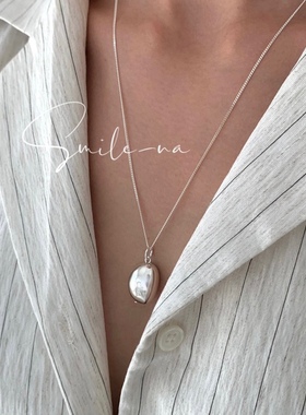 韩国毛衣链小众项链925