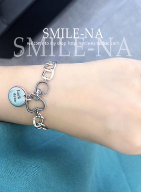 韩国东大门纯银复古做旧爱心手链