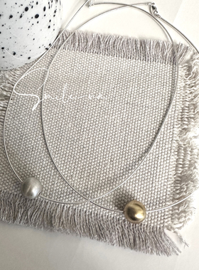 韩国进口925纯银拉丝质感圆球银球时尚百搭项链锁骨链颈链女