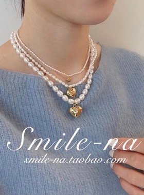 韩国925纯银天然小米珠项链