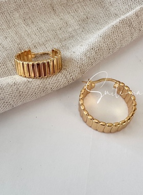 925纯银耳环耳饰齿轮韩国