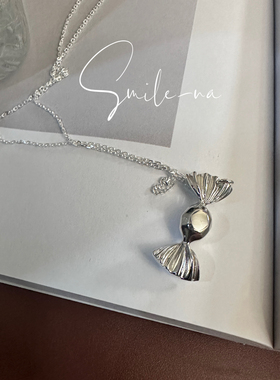 韩国进口小众款925纯银糖果结立体造型时尚百搭可爱项链