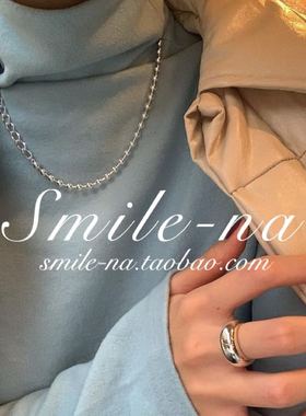 韩国进口纯银设计师款圆珠项链