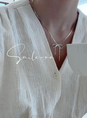 设计师韩国项链蝴蝶结