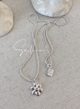 韩国太阳花925纯银项链