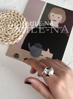 韩国进口纯银光面小众设计款戒指