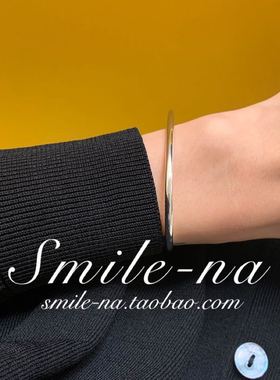 韩国进口ins风纯银圆圈百搭手镯