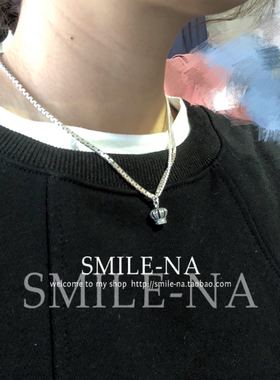 韩国进口纯银做旧不规则盒子链