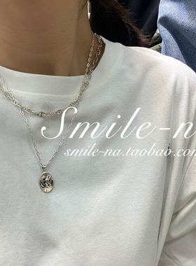 韩国进口小众款925椭圆形吊坠