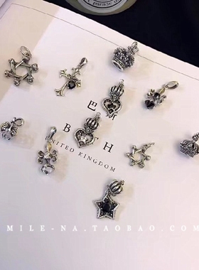 韩国进口做旧小吊坠皇冠五角星