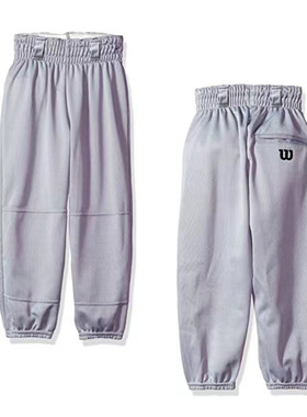 美版抽绳少年儿童薄款收口补强棒球裤垒球裤子七分九分白色灰色黑