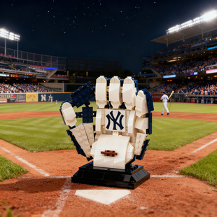 BF热门MLB美国职业棒球大联盟球队棒球手套主题积木球迷拼图摆件