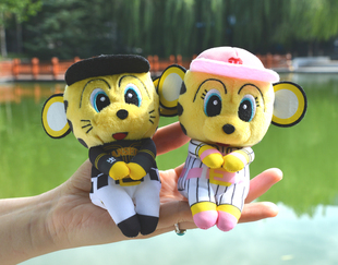 日本NPB 阪神虎棒球队球迷用品 超萌毛绒玩偶纪念品礼品 桌边玩偶