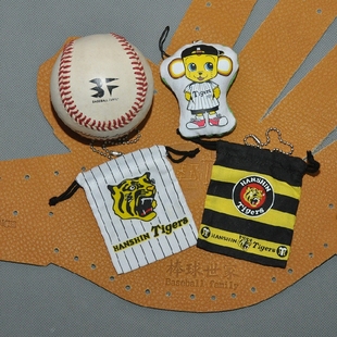 阪神虎棒球队小人偶零钱袋 硬币包 挂偶 小布袋球迷用品手机链