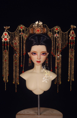 简梳妆bjdBJD古装头饰项链大婚头冠手工自制4分3分古风新品三七