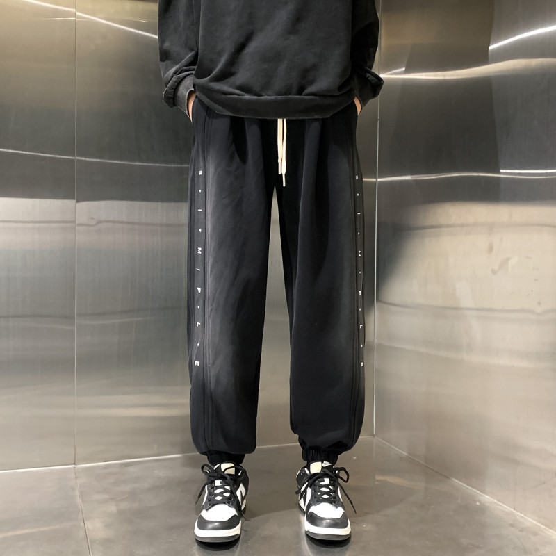 ins潮宽松百搭卫裤休闲运动长裤BAA8027P70限88,男装休闲裤,星座1104-1