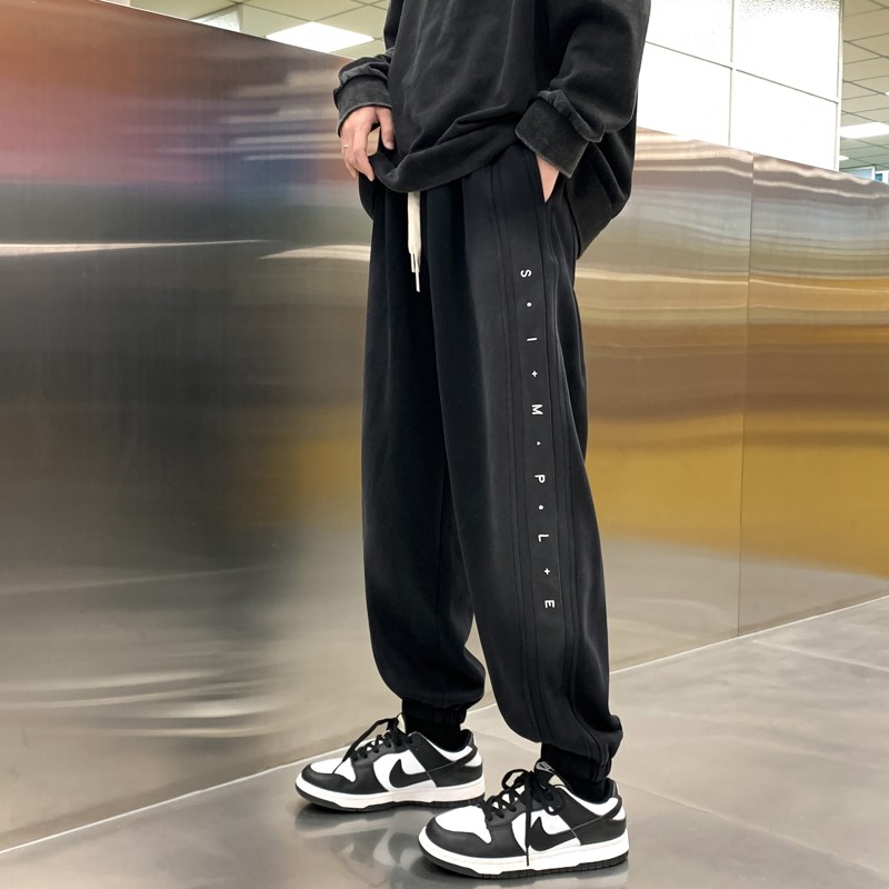 ins潮宽松百搭卫裤休闲运动长裤BAA8027P70限88,男装休闲裤,星座1104-1