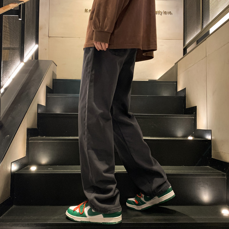 秋冬ins潮宽松百搭阔腿直筒牛仔裤棉BAA6098M-2XLP60控79,男装牛仔裤,星座1104-1