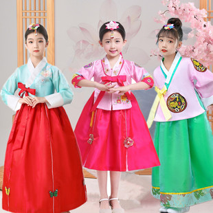 少数民族韩国舞台表演服秋款 大长今儿童韩服宝宝女童朝鲜服装 童装