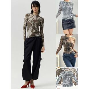 Y2K千禧辣妹圆领透视长袖 03.14新品 个性 美式 复古上衣 俄潮牌LIME