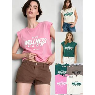 07.01新品 澳洲BODY 美式复古做旧水洗100棉圆领短款宽松T恤上衣
