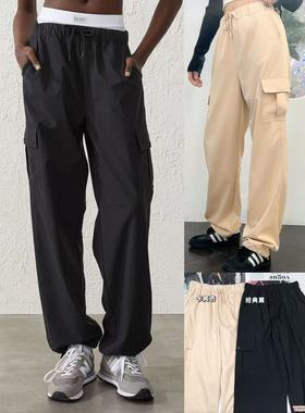 12.06新品 澳洲BODY 中性风休闲运动抽绳收腰束脚宽松百搭工装裤