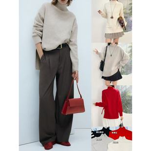 复古高领设计宽松休闲百搭针织毛衣 羊毛混纺 12.06新品 瑞典单