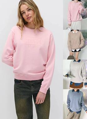 OOhome新品 澳洲Gh 美式运动休闲风男女同款宽松圆领刺绣卫衣长袖