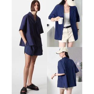 纯棉 衬衫 OOhome新品 C0艾斯校园风纯棉简约减龄显瘦百搭设计短袖