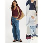 01.21新品 显瘦百搭上衣 早春系列纯欲风V领半开襟修身 澳洲cot