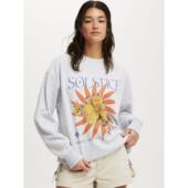 12.10新品 澳洲cot 复古休闲运动风花灰图案宽松圆领百搭卫衣