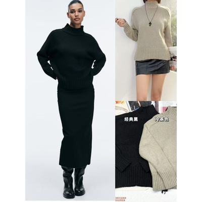 高领极简休闲宽松百搭针织上衣