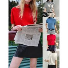 11.29新品 瑞典单 老钱风极简百搭休闲半高领设计纯色针织上衣