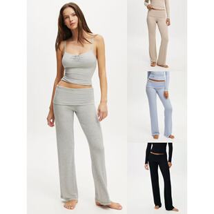 松弛感休闲敲高腰弹性百搭纹理感直筒裤 美式 澳洲BODY 03.21新品