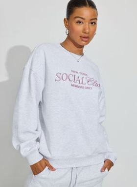 12.13新品 加拿大gar*ge青春校园风减龄基础圆领休闲百搭宽松卫衣