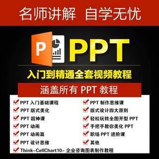 PPT视频教程入门到高级 全套幻灯制作动画演示文稿办公软件课程