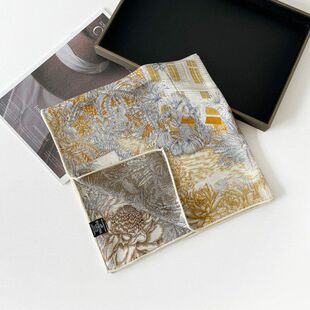 定制logo礼盒装围巾女手工丝巾时尚百搭数码双面异色印花H马方