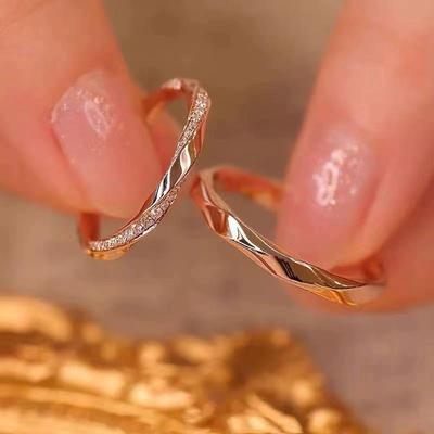 纯银S999情侣戒指一对戒开口结婚925小众七夕情人节礼物送男女友