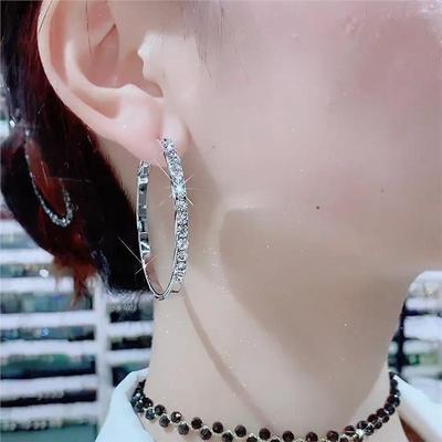 9999纯银耳环5厘米名媛夸张耳饰