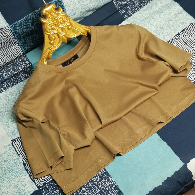 新品 高端质感三丝光莱赛尔短袖T恤男打底衫比双丝光棉凉感舒适夏