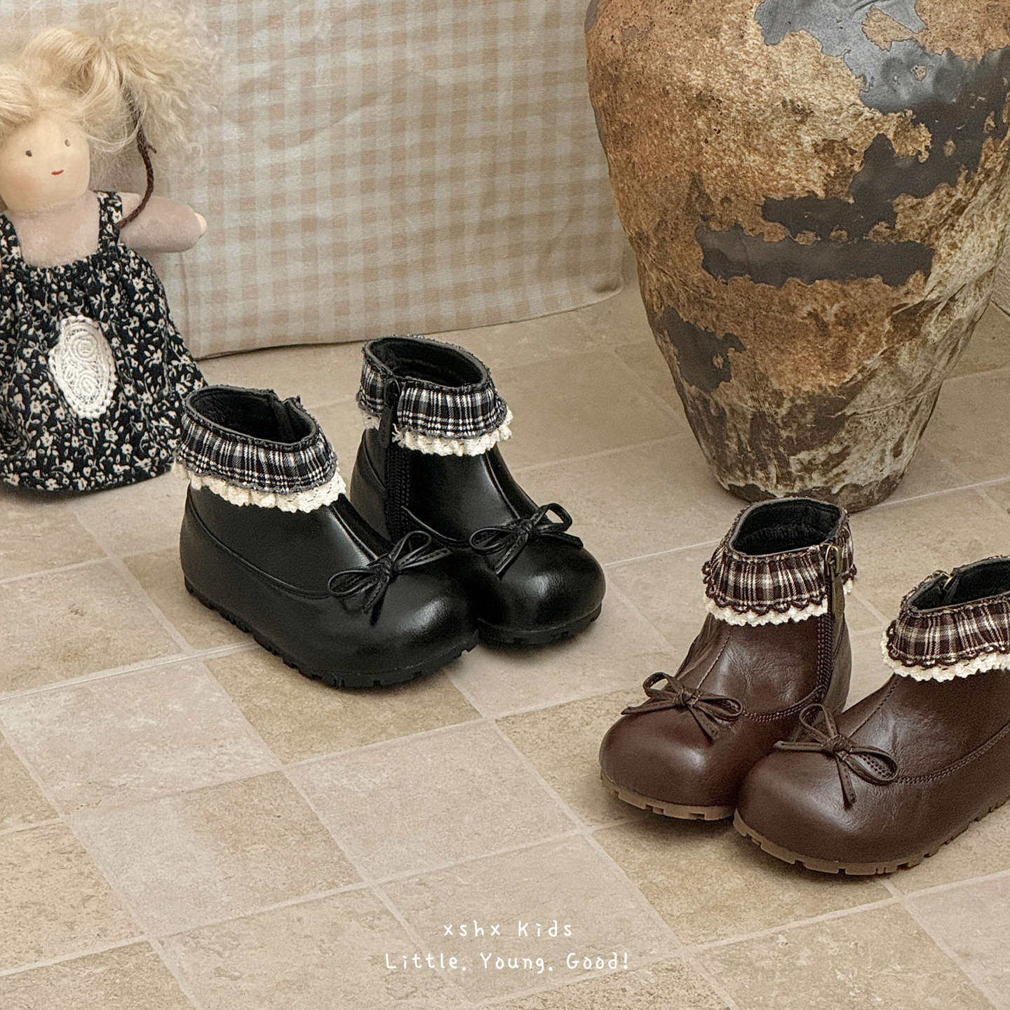 儿童马丁靴秋冬新款女童时尚花边蕾丝公主短靴女孩复古加绒皮靴潮,童鞋/婴儿鞋/亲子鞋,皮靴,淘宝优惠券,粉丝福利购,淘宝优惠卷