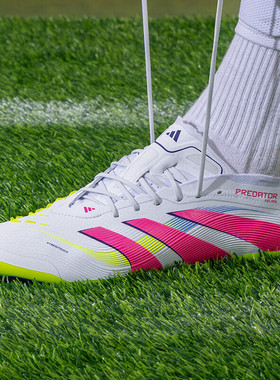 阿迪达斯男鞋2025新款PREDATOR 2G/3G短钉AG猎鹰高端足球鞋ID3838