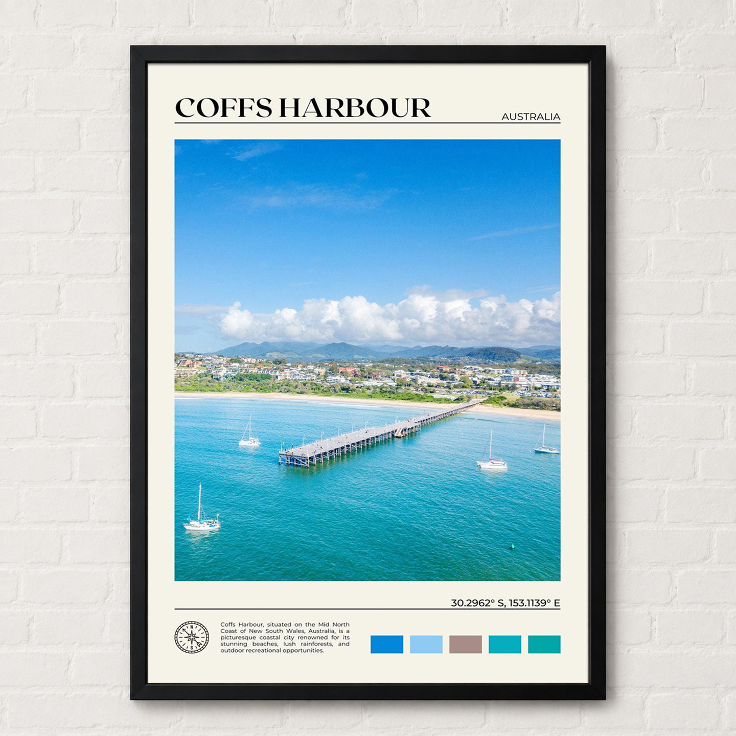 澳大利亚科夫斯港海岸码头风景装现代装饰画
