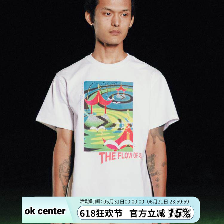 ok center x bie別的聚会 the flow of asia 联乘款短袖 白色