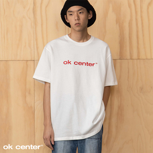 毛感宽松版 dry 型TEE sanded okcenter白红基础字authentic