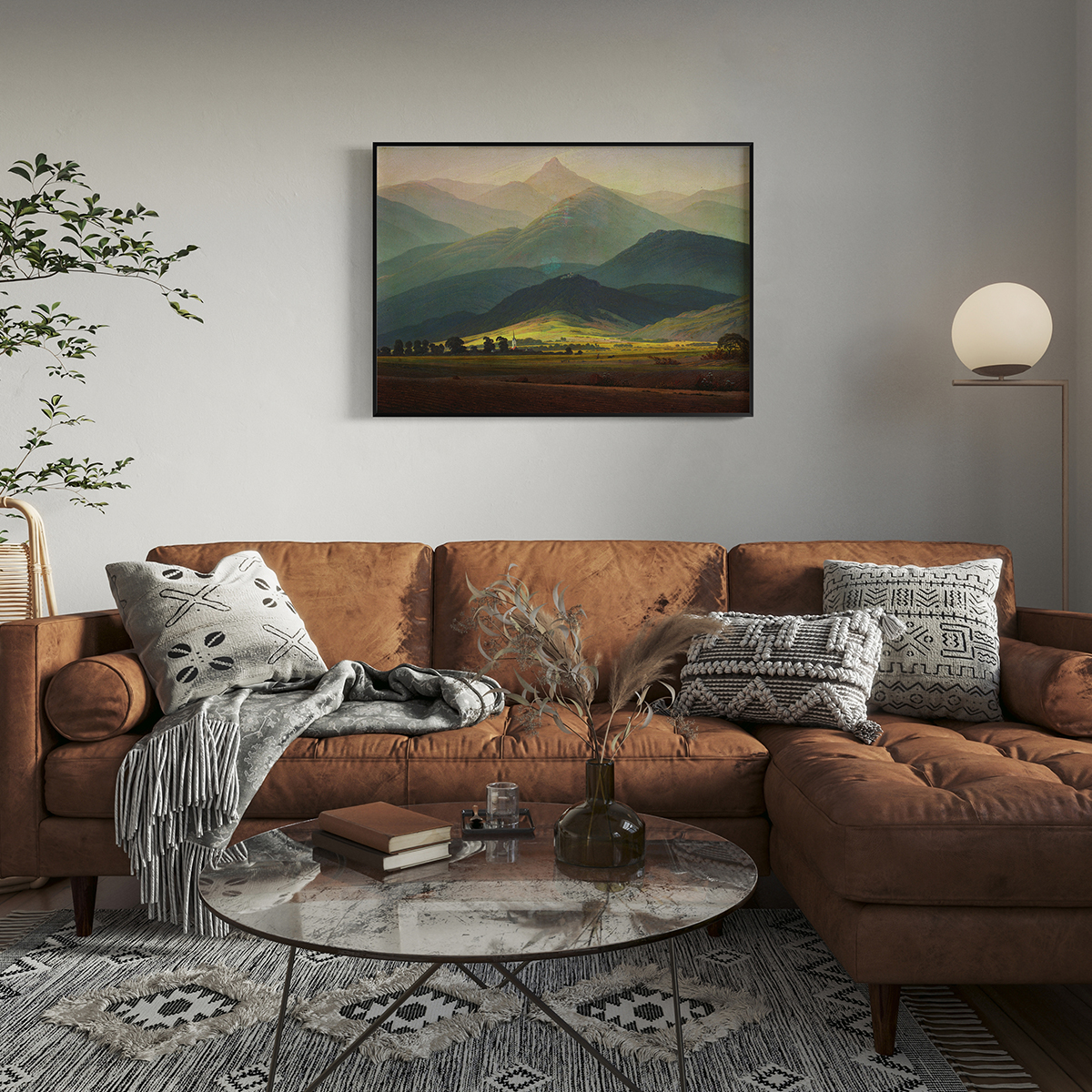 卡斯帕大卫弗里德里希客厅卧室沙发风景自然装饰画挂画艺术框油画