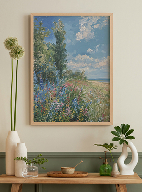 花海客厅卧室沙发装饰画挂画艺术框油画壁画玄关风景自然清新治愈