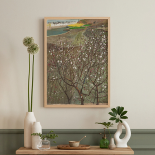 吴冠中作品客厅卧室办公室沙发风景自然装饰画挂画艺术框油画壁画