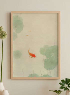 青竹幽影客厅卧室沙发自然植物新中式中国风装饰画挂画艺术框油画