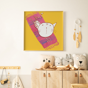 朱利安查尔顿客厅卧室沙发儿童房抽象卡通漫画装饰画挂画艺术油画